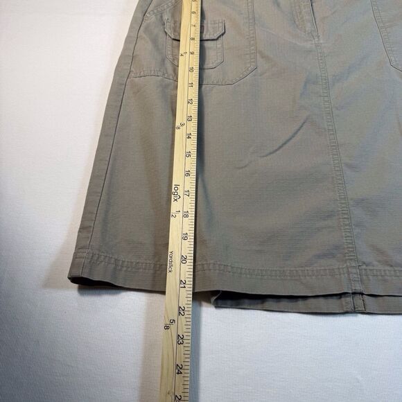 L.L. Bean Womens Skirt Sz 14 Beige Khaki Belt Pockets Outdoors Hike Coolmax - Picture 5 of 9